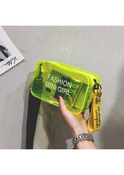 Siyah Şeffaf Lazer Kadınlar Için Crossbody Çanta Şeker Renk Mektup Moda Vahşi Mini Omuz Askılı Çanta Pvc Jöle Küçük Tote Çanta (Yurt Dışından) fırsatları