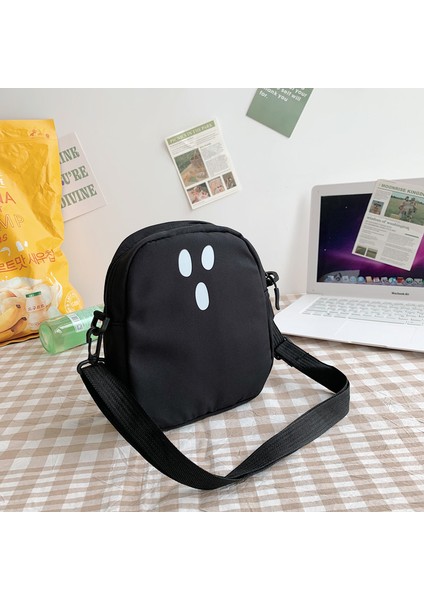 1 Beyaz Basit Güzel Kadın Crossbody Çanta Sevimli Hayalet Baskı Kişilik Omuz Çantaları Çatışma Renkleri Moda Küçük Kapasiteli Kız Çantaları (Yurt Dışından) modelleri