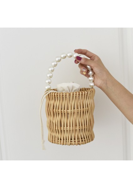 B8 Yuvarlak Yuvarlak Hasır Kova Çanta Vintage El Yapımı Dokuma Daire Rattan Omuz Çantaları 2022 Kadın Yaz Messenger Tatil Rahat Çanta (Yurt Dışından)