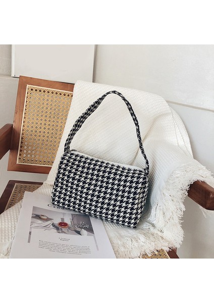 Siyah 2022 Yeni Moda Kadın Vintage Ekose Baskı Omuz Çantaları Kadın Çantası Rahat Küçük Crossbody Çanta Lüks Tasarımcı Çanta (Yurt Dışından)
