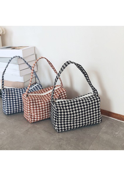 Siyah 2022 Yeni Moda Kadın Vintage Ekose Baskı Omuz Çantaları Kadın Çantası Rahat Küçük Crossbody Çanta Lüks Tasarımcı Çanta (Yurt Dışından) modelleri