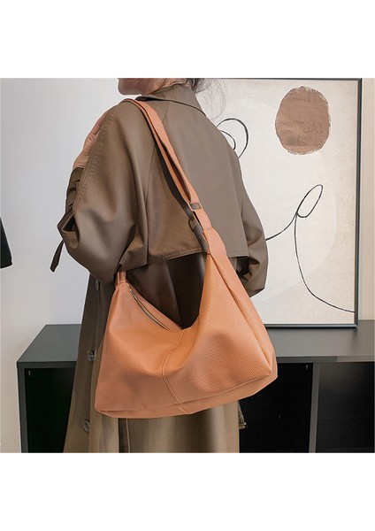 Kahverengi Lüks Tasarımcı Çanta Bez Kadın Çanta Büyük Kapasiteli Omuz Çantaları Markalar Kadınlar Için Yumuşak Pu Shopper Çantalar Crossbody Çanta (Yurt Dışından) modelleri