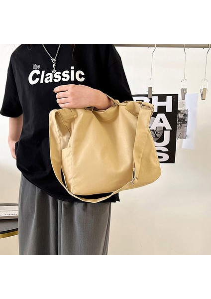 Gri Rahat Kanvas Çanta Shopper Basit Üniversite Öğrenci Kitap Büyük Kapasiteli Omuz Çantası Kadınlar Için Crossbody Çanta Çanta Tote Çanta (Yurt Dışından) indirimleri