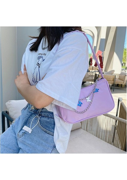 Pembe Yeni Lüks Tasarımcı Kadın Çanta 2023 Trend Koltukaltı Çanta Şeker Renk Kelebek Zincir Çanta Kadın Omuz Çantası Bayanlar Shopper (Yurt Dışından) modelleri