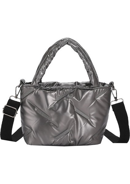 Gri Kış Uzay Pamuk Omuz Çantası Kadın Çantaları Için Yüksek Kaliteli Moda Aşağı Çantalar Lüks Tasarımcı Bayanlar Crossbody Çanta Sense (Yurt Dışından)