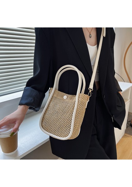 Kadınlar Için Beyaz Örgü Bez Çantalar Bohem Tarzı Omuz Çantası Plaj Hasır Çanta ve Çantalar Seyahat Crossbody Messenger Çanta Bolso Mujer (Yurt Dışından) fırsatları