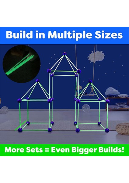 -Building-Kits-87, 6, 7 Yıllık ve Kızlar-Öğrenme Kaleleri Tüneller Çadır (Yurt Dışından)