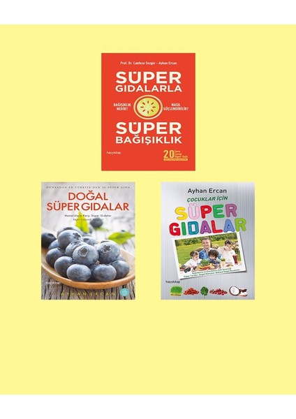 Süper Gıdalar - Doğal Gıdalar Çocukler Için Süper Gıdalar - 3 Kitap - Ayhan Ercan