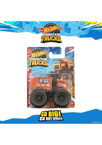Monster Truck Will Trash It All Orange Garbage Mattel 2022 1/64