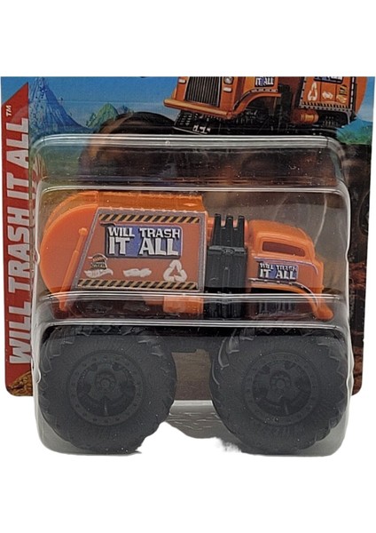 Monster Truck Will Trash It All Orange Garbage Mattel 2022 1/64