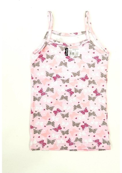 0850 Kız Çocuk Ip Askılı Desenli Atlet 6 Adet fırsatları