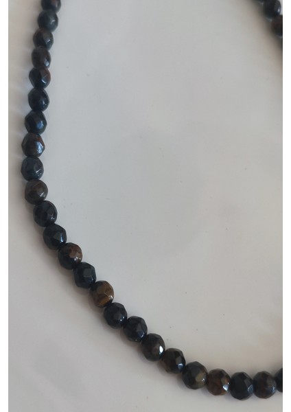 6 mm Faset Kesim Siyah Kaplangözü Doğal Taş Kolye fiyatları