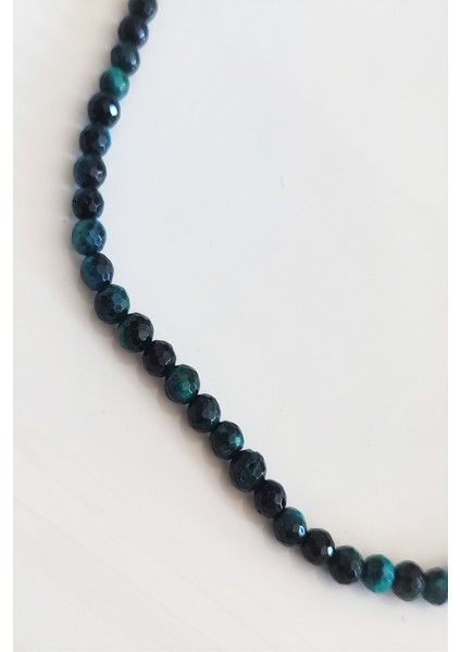 4 mm Faset Kesim Mavi Kaplangözü Doğal Taş Kolye fiyatları