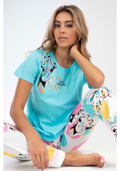 Pamuklu Kadın Kısa Kol Pijama Takım fiyatları