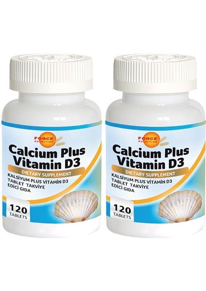 Calcium Plus 2 x 120 Tablet Vitamin D3 Vitamini Kalsiyum