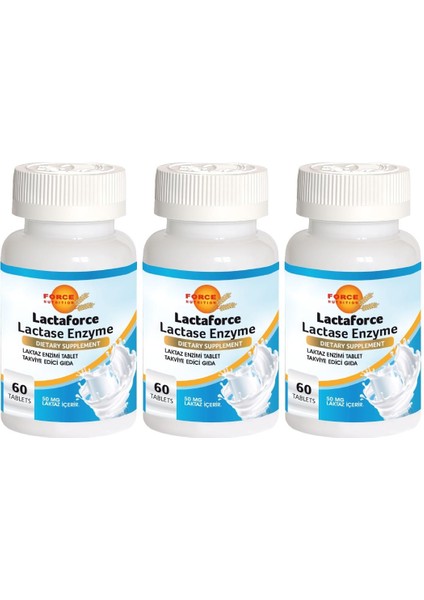 Laktaz Enzimi Lactaforce 3 x 60 Tablet Lactase Enzyme
