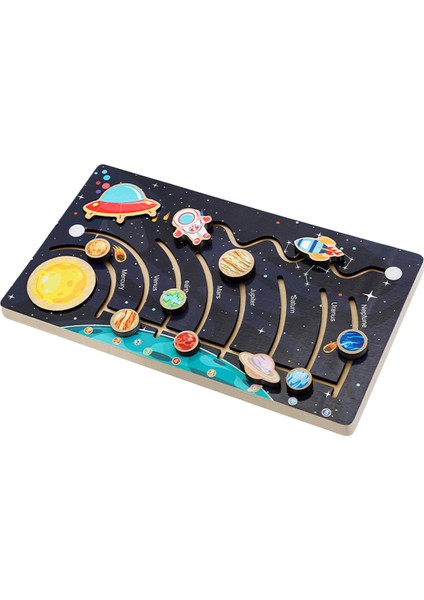 Montessori Gezegenleri Kızlar Için Bilim Oyuncak Jigsaw (Yurt Dışından)