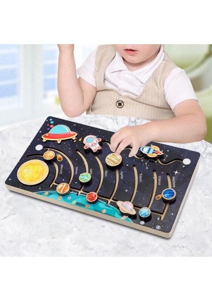 Montessori Gezegenleri Kızlar Için Bilim Oyuncak Jigsaw (Yurt Dışından)