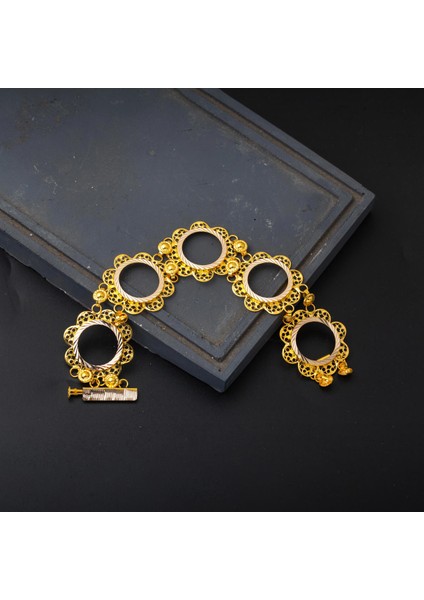 14 Ayar 5 Çeyreklik Çerçeve Altın Bileklik indirimleri