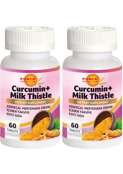 Curcumin Milk Thistle 2 x 60 Tablet Kurkumin Zerdeçal Meryemana Dikeni