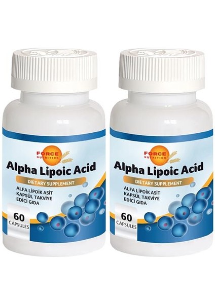 Alfa Lipoik Asit 2 x 60 Kapsül Alpha Lipoic Acid