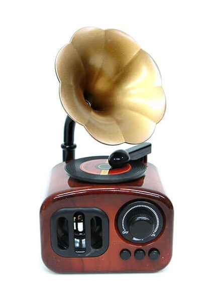 Gramafon Tasarımlı Kurmalı Müzik Kutusu