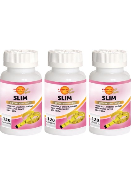 Slim 3 x 120 Kapsül Spirulina L-Karnitin Isırgan Mate Yeşil Çay Krom