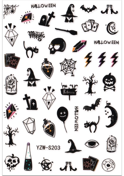 BP Tattoo Halloween Cadılar Bayramı Tırnak Dövmesi - Nail Art Sticker