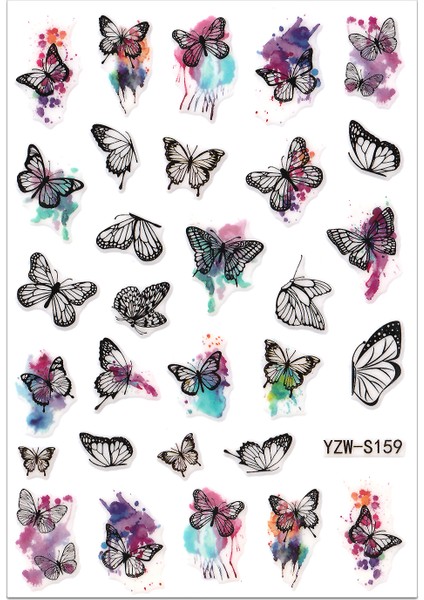 BP Tattoo Kelebek Nail Art Sticker Tırnak Dövmesi