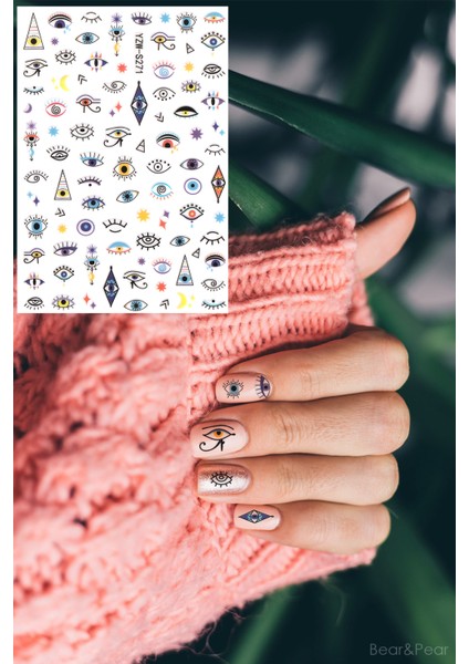 BP Tattoo Nazar Boncuğu ve Göz Kadın Tırnak Dövmesi Nail Art Sticker