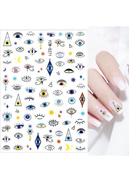 BP Tattoo Nazar Boncuğu ve Göz Kadın Tırnak Dövmesi Nail Art Sticker