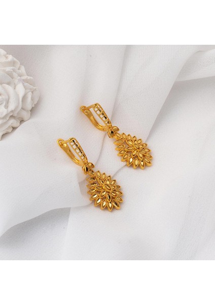 14 Ayar Yaşam Çiçeği Altın Küpe modelleri