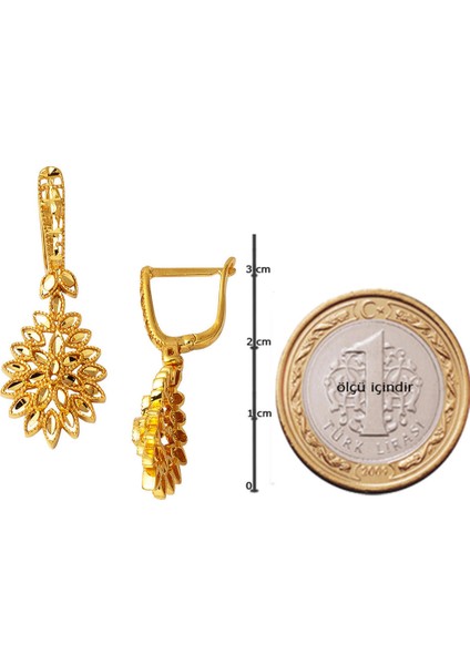 14 Ayar Yaşam Çiçeği Altın Küpe fırsatları