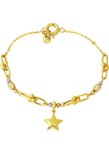 14 Ayar Yıldız Tiffany Pandora Altın Bileklik