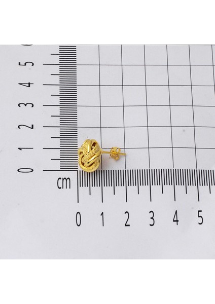 14 Ayar Klipsli Düğüm Altın Küpe