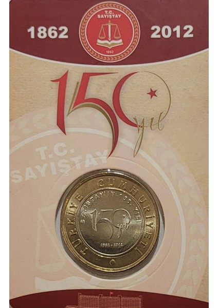 2012 Yılı 1 Türk Lirası Sayıştay'ın 150. Yılı Hatıra Para Özel Kitinde Çil fiyatları