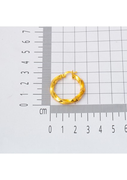 22 Ayar 3 Cm. Çaplı Burgu Halka Altın Küpe