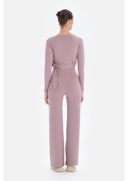 Lila Kadın Baglama Detaylı Yoga Üstü fiyatları