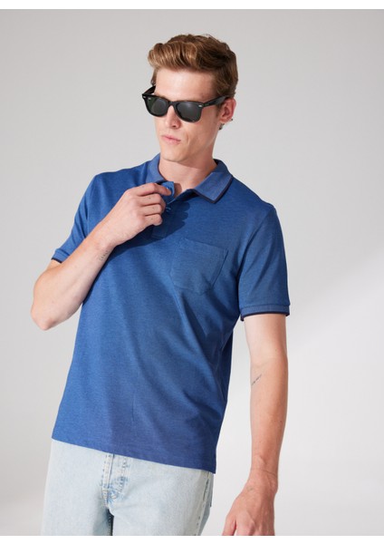 Lacivert Melanj Erkek Polo T-Shirt 4A9000000004 fiyatları