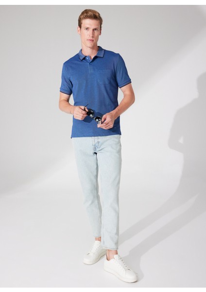 Lacivert Melanj Erkek Polo T-Shirt 4A9000000004 modelleri