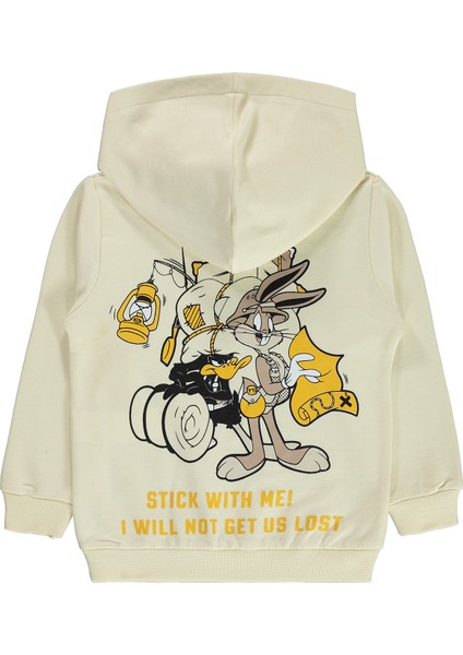 Bugs Bunny Erkek Çocuk Kapüşonlu Sweatshirt 2-5 Yaş Fil Dişi