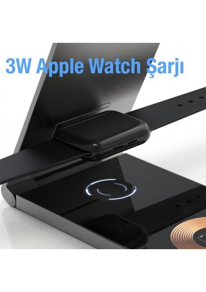 15W 4in1 Magsafe Masaüstü Şarj Istasyonu Apple Watch Şarj Airpods Şarj Iphone 12 13 14 Şarj