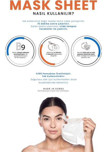 Hyalüronik Asit ve Şeftali Ile Nemlendirici, Aydınlatıcı Kağıt Maske Esfolio Mask modelleri