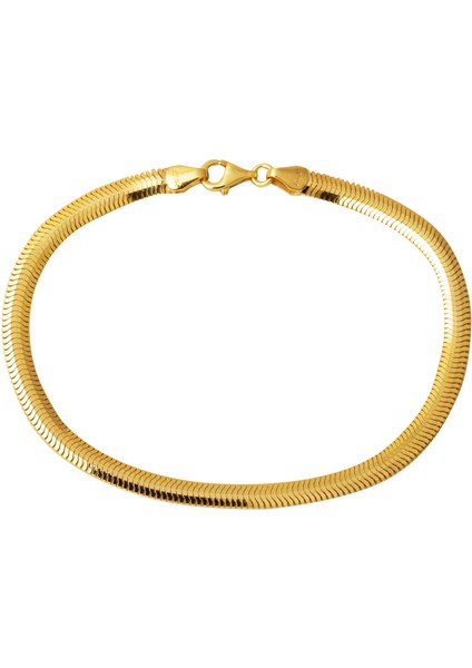 Balıksırtı Italyan 14 Ayar Altın Bileklik 5 Mm. Enli