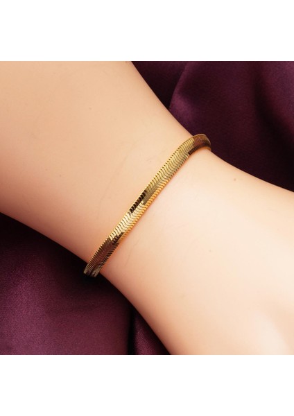 Balıksırtı Italyan 14 Ayar Altın Bileklik 5 Mm. Enli fiyatları