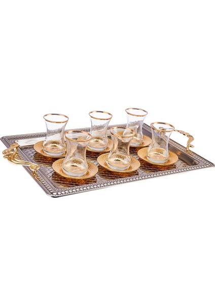 Nigar Tepsili 6 Kişilik 13 Parça Çay Seti 150 ml