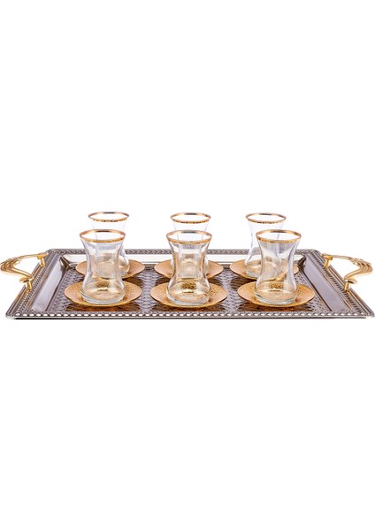 Nigar Tepsili 6 Kişilik 13 Parça Çay Seti 150 ml