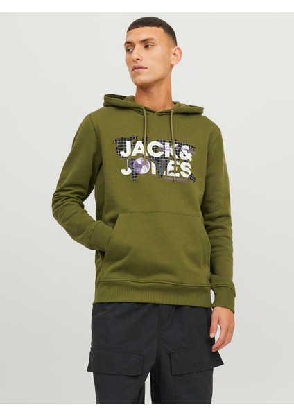 Jcodust Sweat Hood Sn Erkek Haki Sweatshirt 12240214-Olive