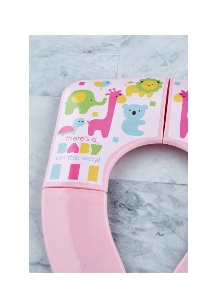Katlanabilir Portatif Kolay Taşınabilir Çocuk Klozet Kapağı Adaptörü Pembe indirimleri