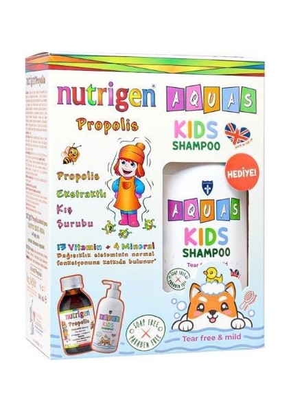 Propolis Şurup Portakal Aromalı 200 ml Aquas Kids Şampuan Hediye